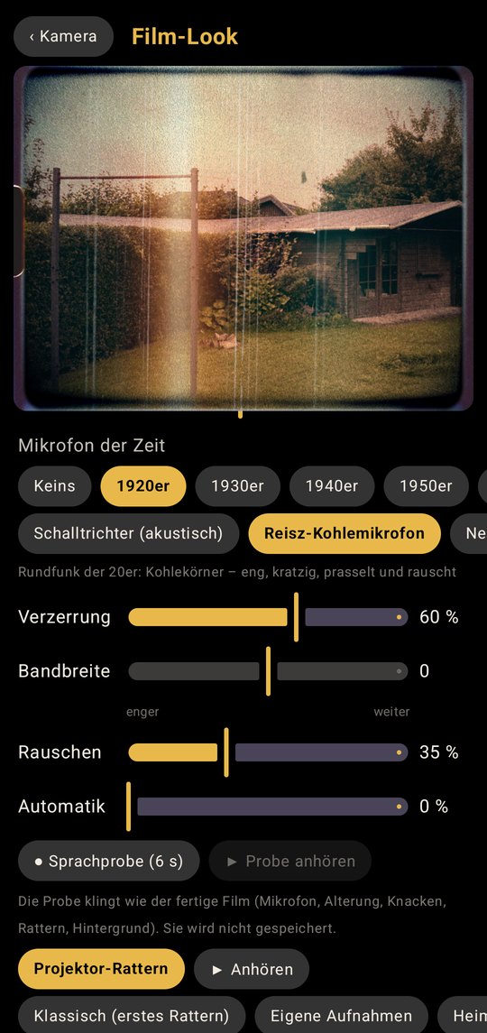 Auswahl der historischen Mikrofone nach Jahrzehnt